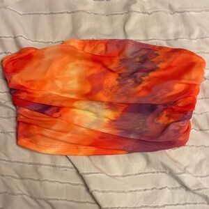 Vibrant Orange and Purple Tube Top